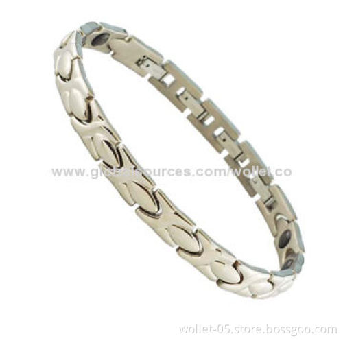 High Polished 316L Stainless Steel Fashionable Magnetic Bracelet with Satin Finish
